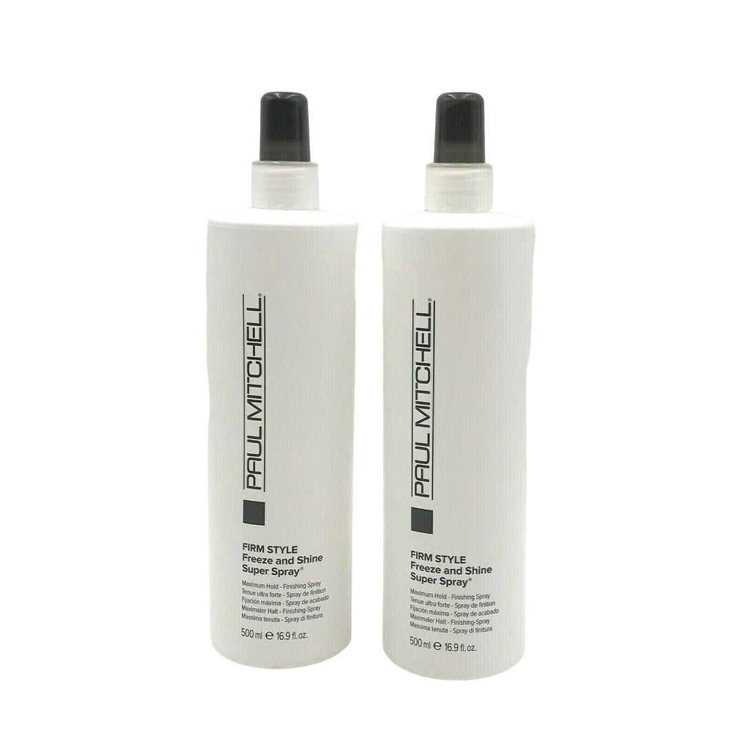 Paul Mitchell Freeze and Shine Super Spray Maximum Hold Finishing 16.9 oz-2 Pack