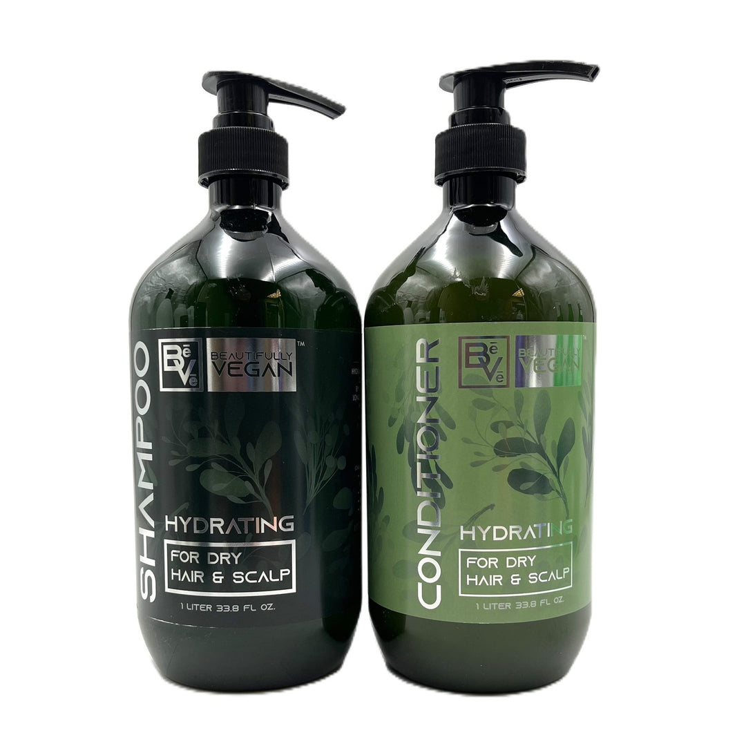 BeVe Beautifully Vegan Hydrating Shampoo & Conditioner For Dry Hair &Scalp 33.8 fl.oz Duo