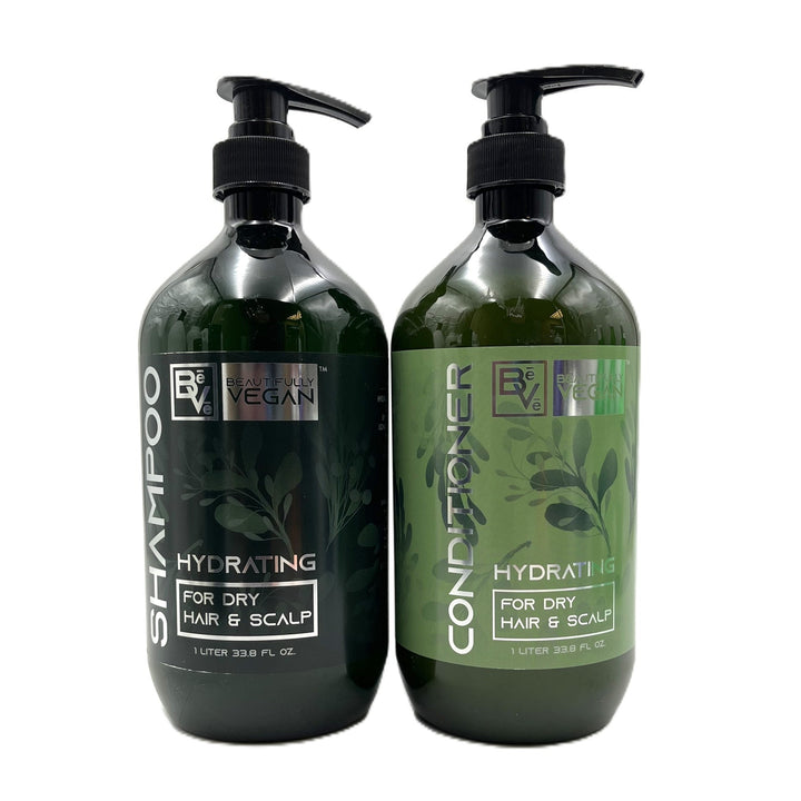 BeVe Beautifully Vegan Hydrating Shampoo & Conditioner For Dry Hair &Scalp 33.8 fl.oz Duo