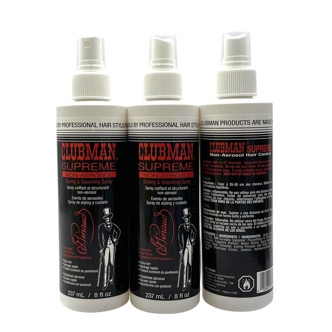 Clubman Pinaud Supreme Non-Aerosol Styling Grooming Spray 8 fl.oz-3 Pack