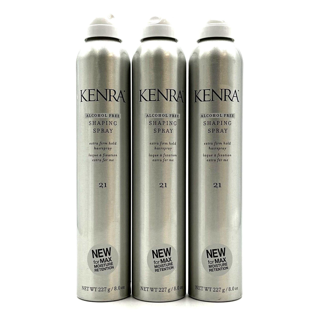 Kenra Alcohol Free Shaping Spray Extra Firm Hold #21 8 oz-3 Pack