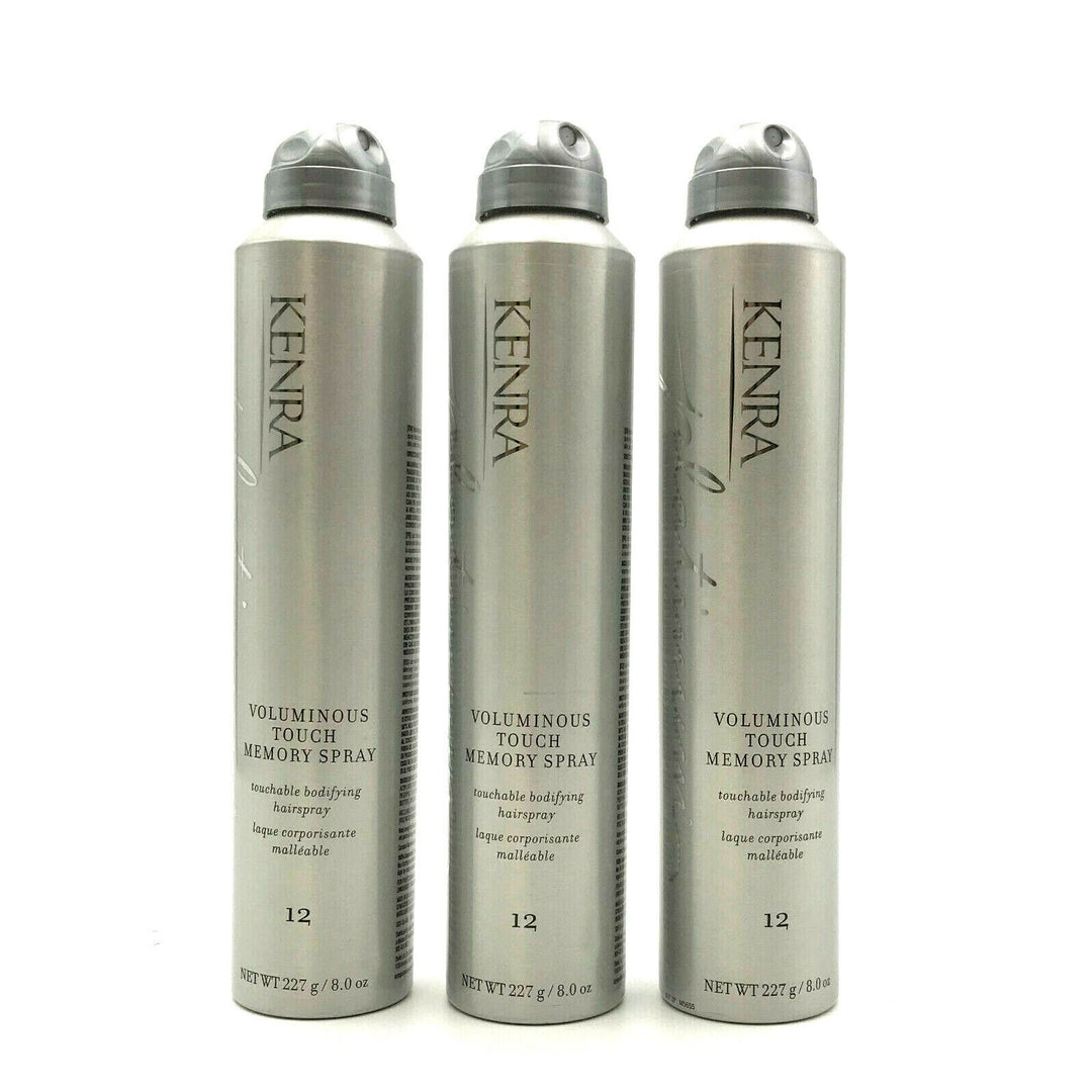 Kenra Platinum Voluminous Touch Memory Spray Touchable Bodifying #12 8 oz-3 Pack