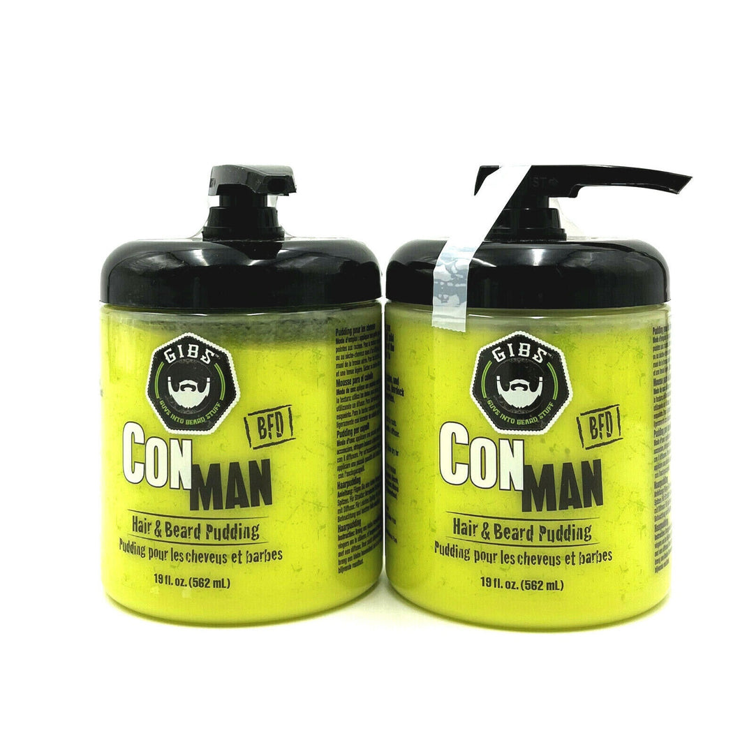 GIBS Con Man Hair & Beard Pudding 19 oz-2 Pack