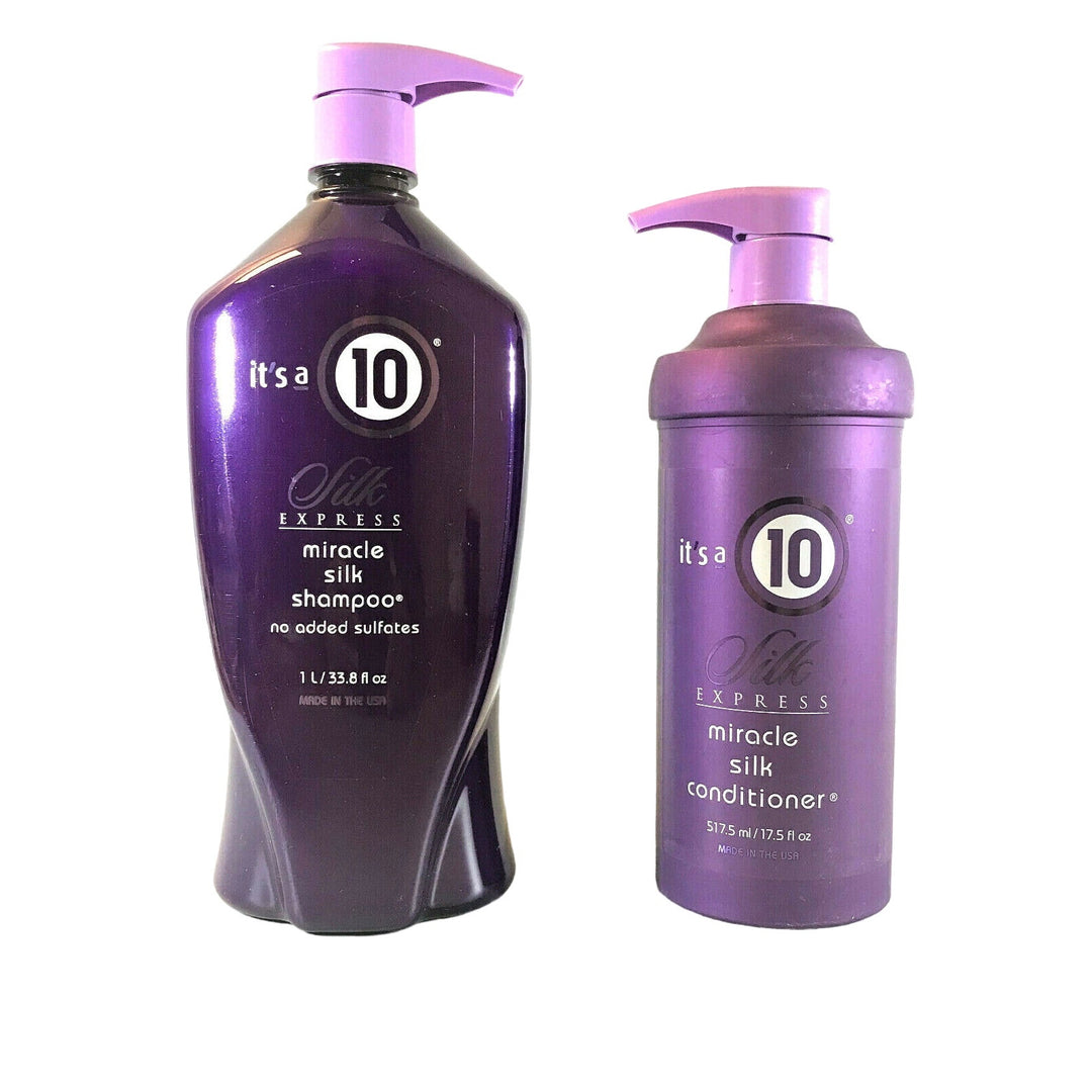 It's A 10 Silk Express Miracle Silk Shampoo 33.8 oz & Conditioner 17.5 oz Duo