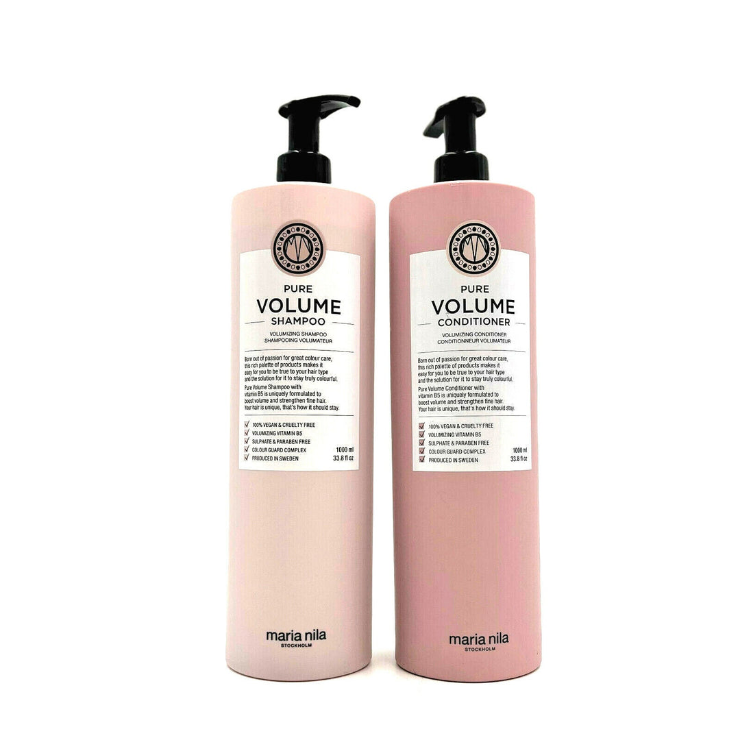 Maria Nila Pure Volumizing Shampoo & Conditioner 33.8 oz Sweden 100% Vegan Duo