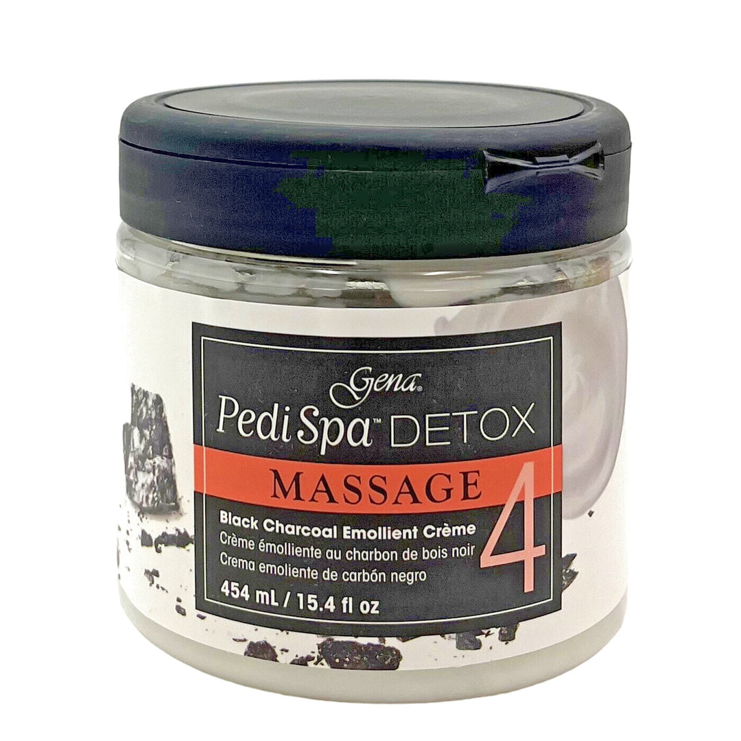 Gena Pedi Spa Detox Massage Black Charcoal Emollient Creme #4 15.4 oz