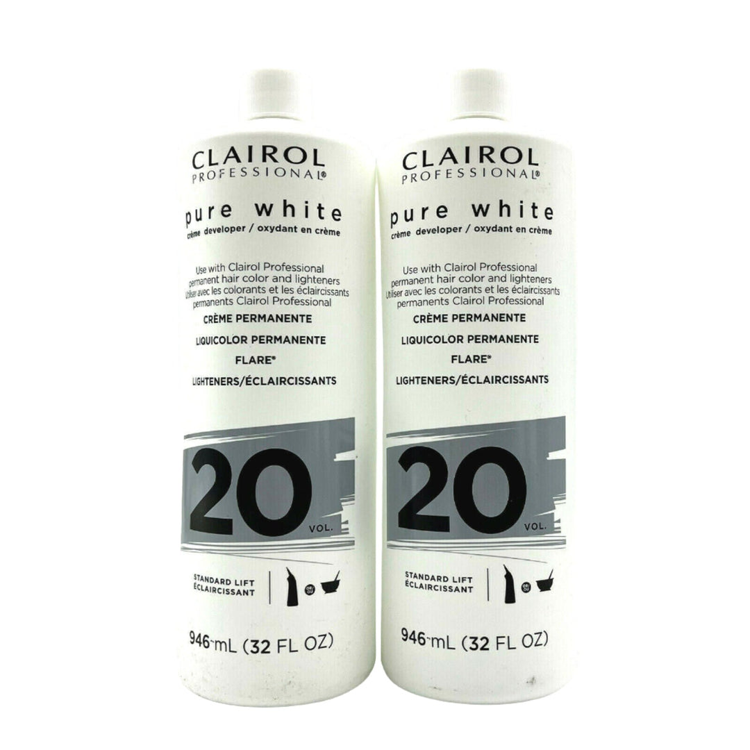 Clairol Professional Pure White Creme Developer 20 Volume 32 oz-2 Pack