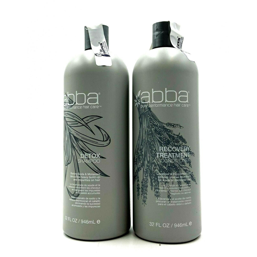 Abba Hair Care Detox Shampoo & Recovery Treatment Conditioner 32 oz Duo