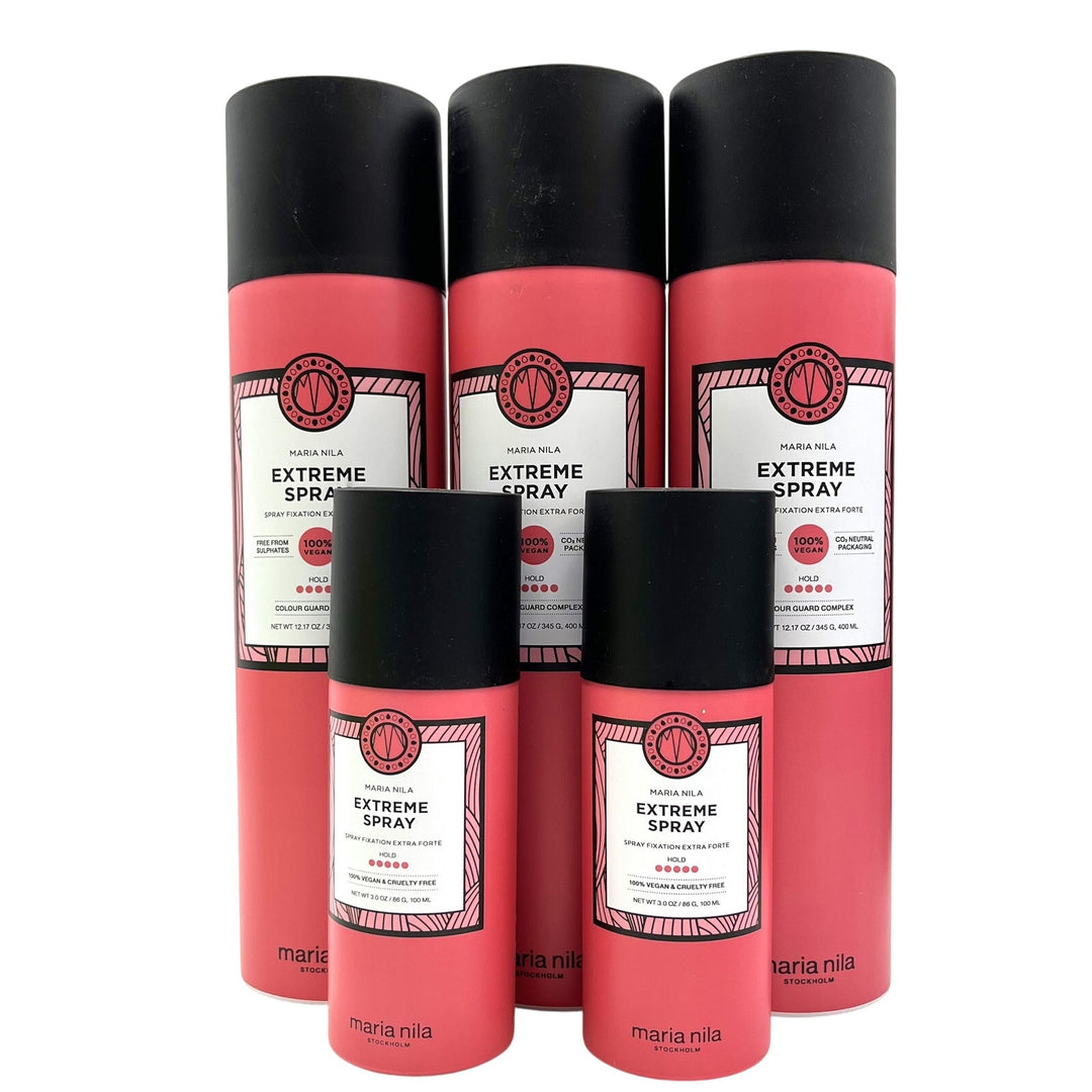 Maria Nila Extreme Hairspray 12.17 oz 3 Pack & mini 3.4 oz 2 Pack