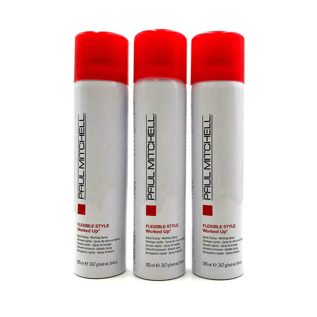 Paul Mitchell Flexible Style Worked up Quick Drying-Working Spray 9.4 oz-3 Pack