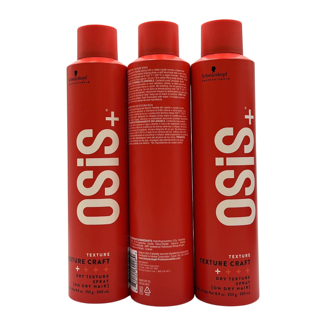 Schwarzkopf OSIS + Texture Craft Dry Texture Spray 8.9 oz-3 Pack