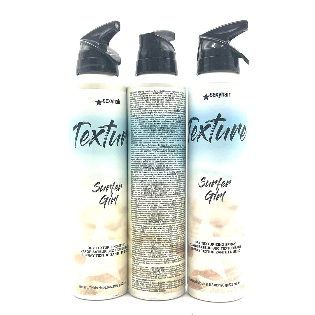 SexyHair Texture Surfer Girl Dry Texturizing Spray 6.8 oz-3 Pack