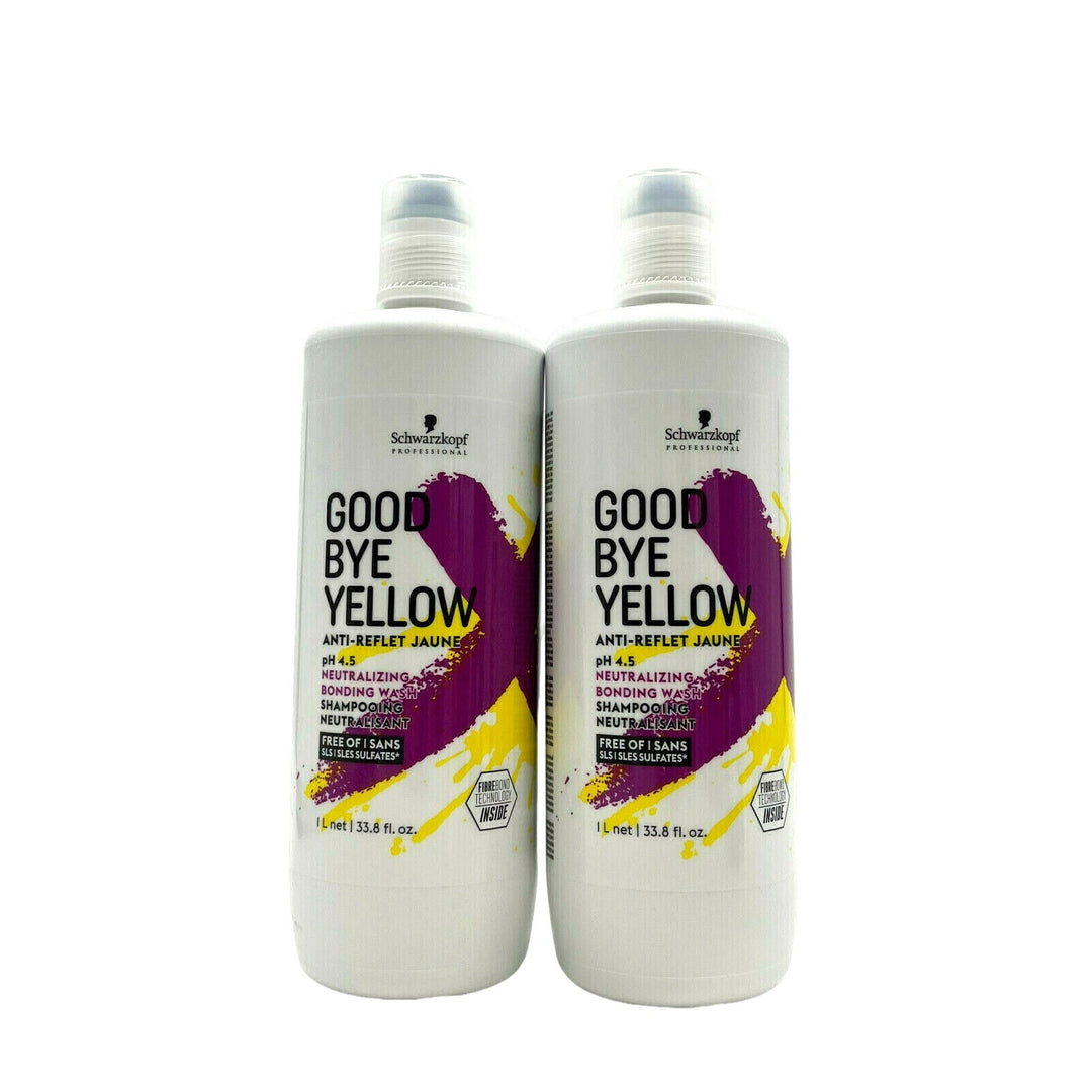 Schwarzkopf Good Bye Yellow Neutralizing Bonding Wash Shampoo 33.8 oz-2 Pack