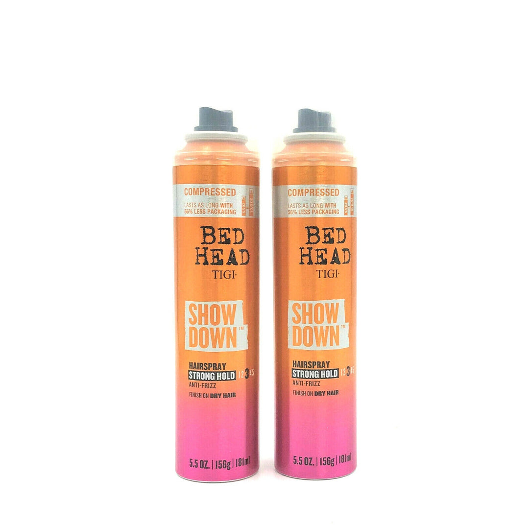 TIGI Bead Head ShowDown Anti-Frizz Hairspray Strong Hold 5.5 oz-Pack of 2