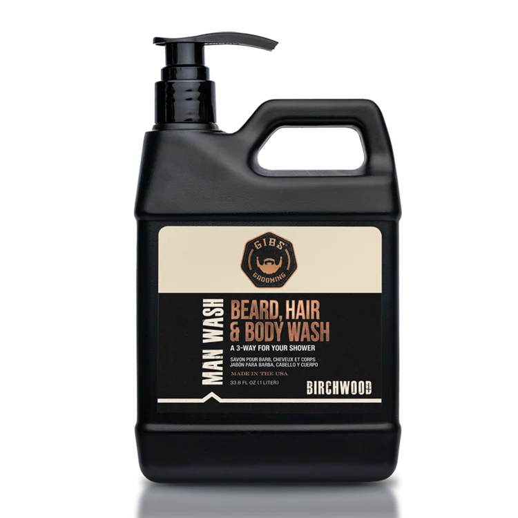 Gibs Birchwood Man Wash: Beard, Hair &amp; Body Wash 32 oz.