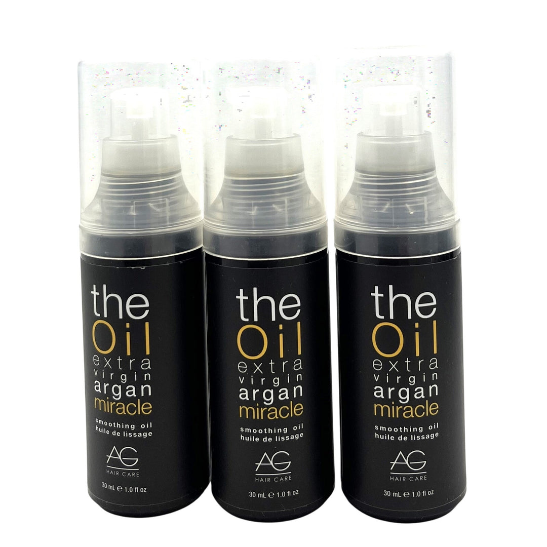 AG Hair The Oil Extra Virgin Argan Miracle Smoothing Oil 1 fl.oz-3 Pack