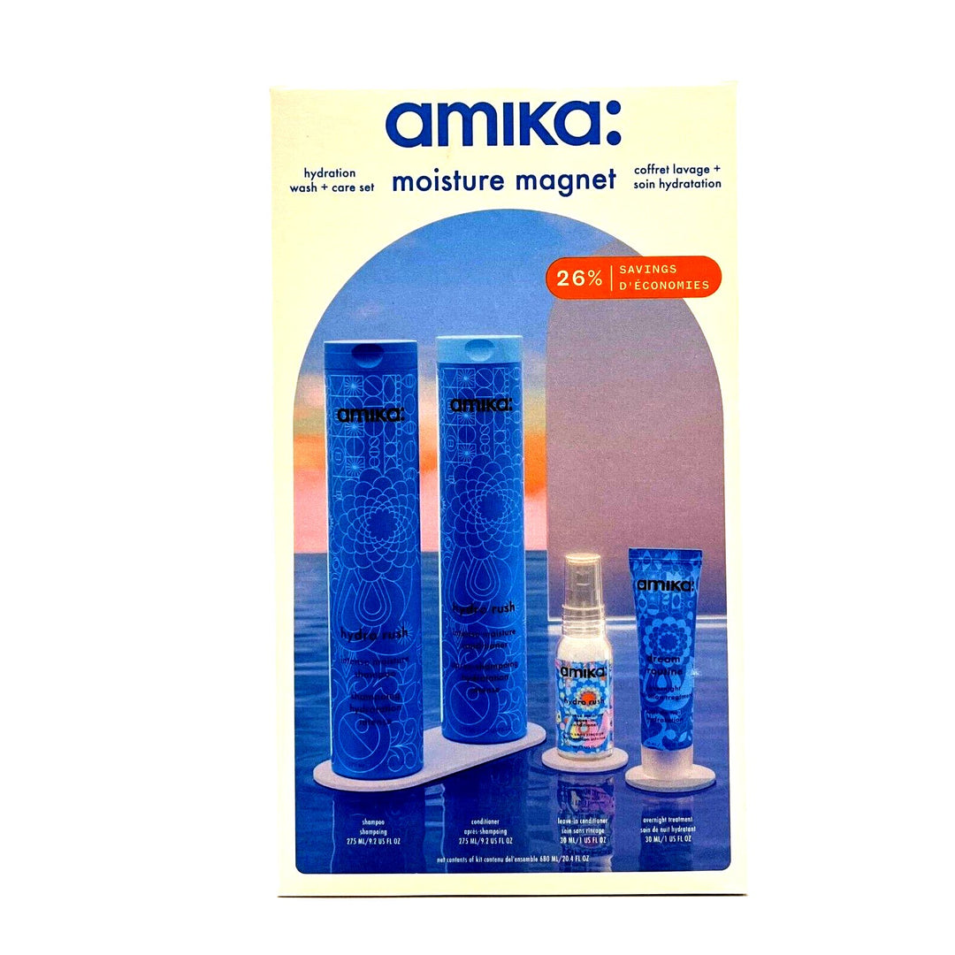 Amika Moisture Magnet Hydration Wash Care Set (Shampoo/Condition/Leavein/Treatment)