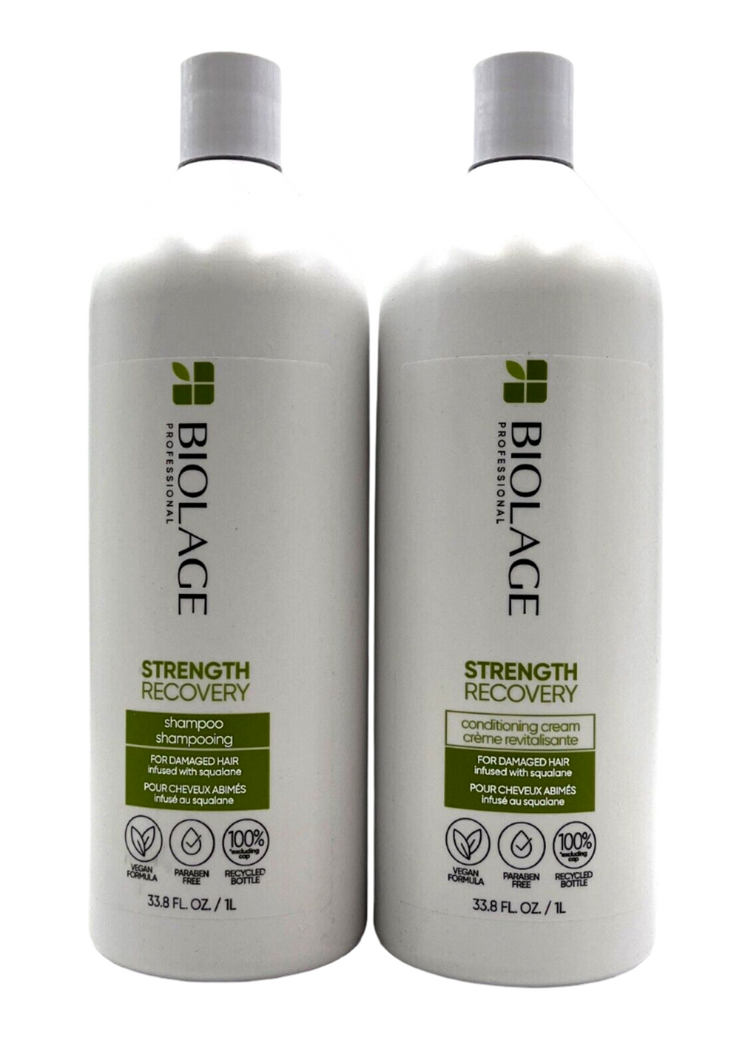 Biolage Strength Recovery Shampoo & Conditioning Cream/Damaged Hair 33.8 oz Duo