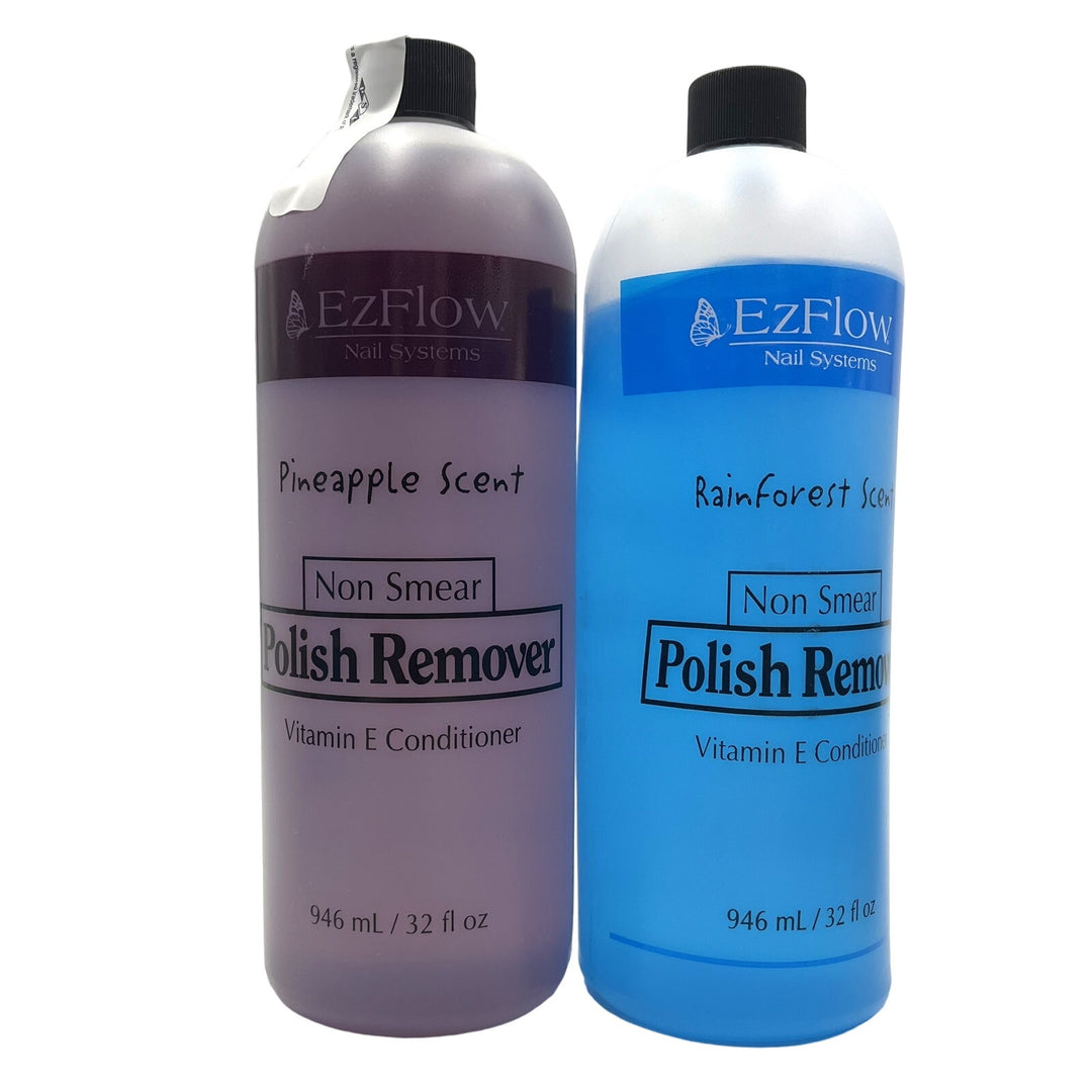 EzFlow Nail Polish Remover 32 oz - Rainforest & Pineapple Scent Duo