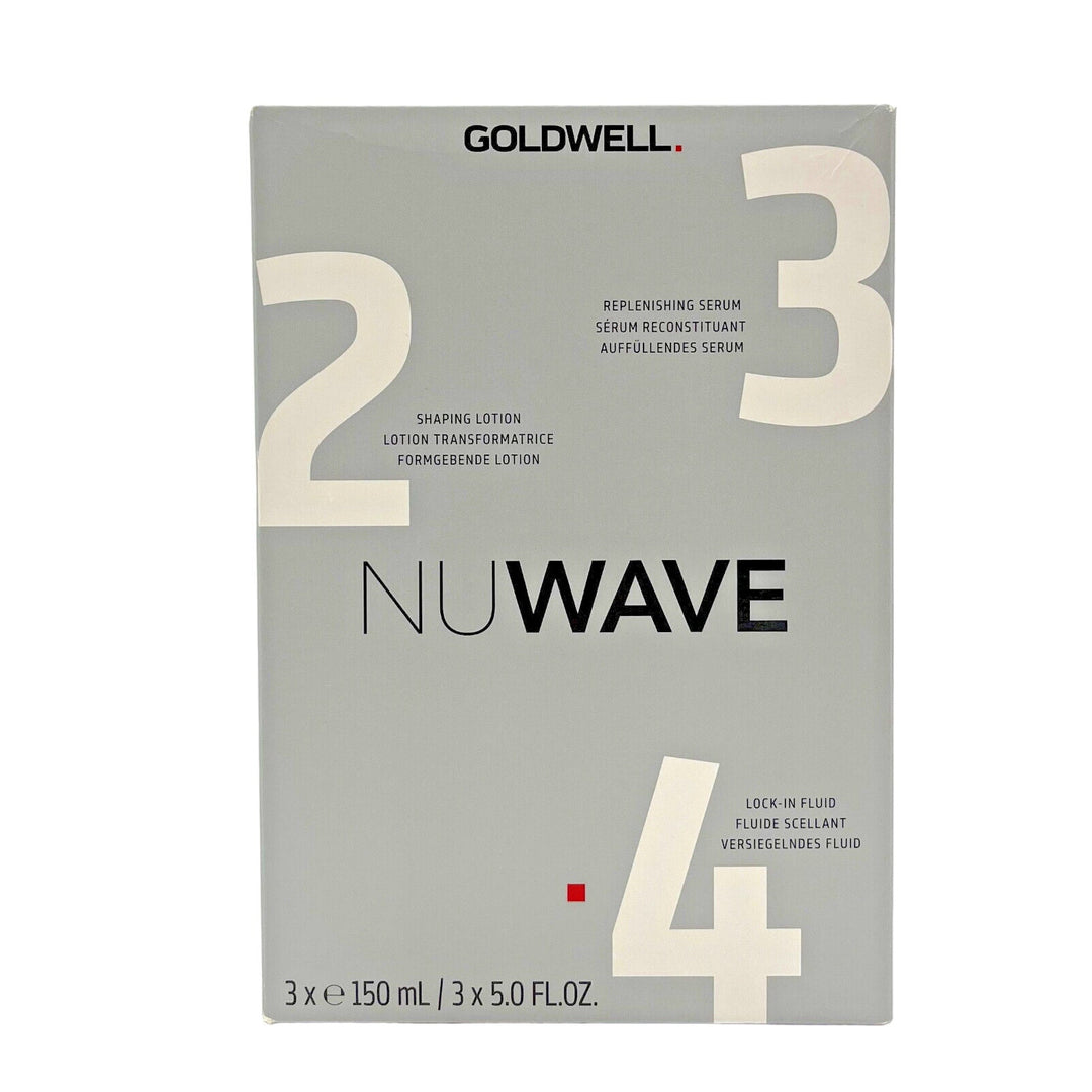 Goldwell NuWave Step 2-3-4 - 3 Count (Shaping Lotion, Replenishing Serum, Lock-in) 5 oz Each