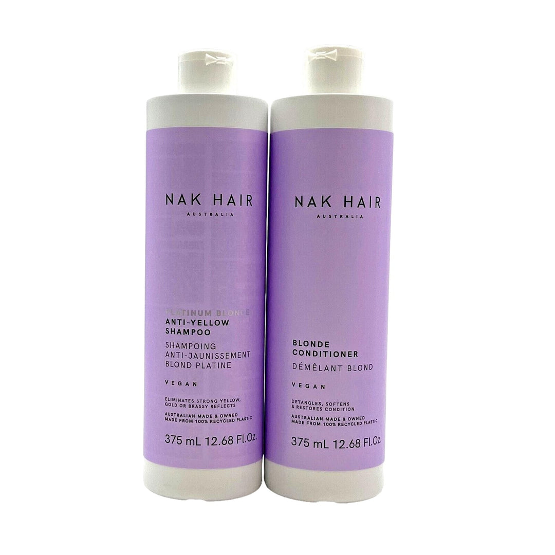 Nak Hair Platinum Blonde Anti-Yellow Shampoo & Conditioner 12.68 oz Duo