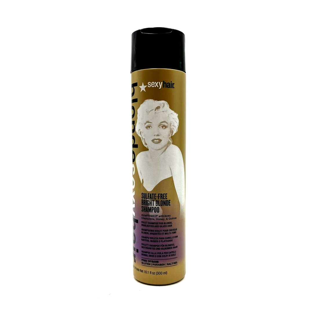 SexyHair Sulfate-Free Bright Blonde Shampoo Chamomile Honey Quinoa 10.1 oz