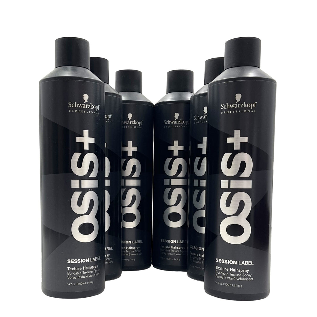 Schwarzkopf OSiS+ Session Label Texture Hairspray 14.7 oz-6 Pack