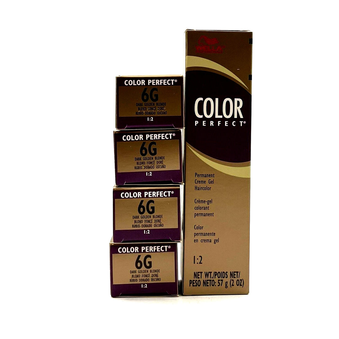 Wella Color Perfect Permanent Creme Gel Haircolor 6G Dark Golden Blonde 2 oz-4 P