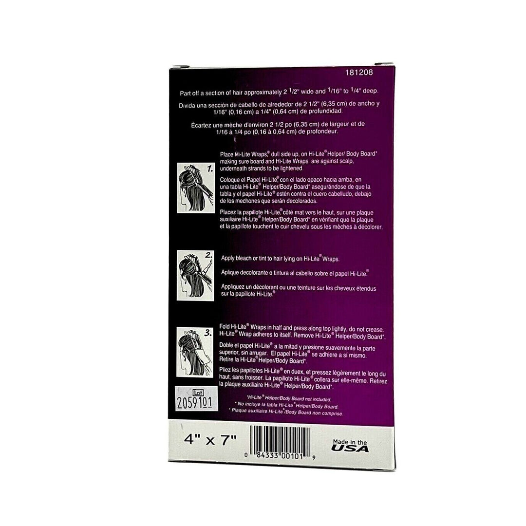 W.R. Rayson Hi-Lite Wraps Dimensional Hair Coloring 4" X 7" 250 Sheets