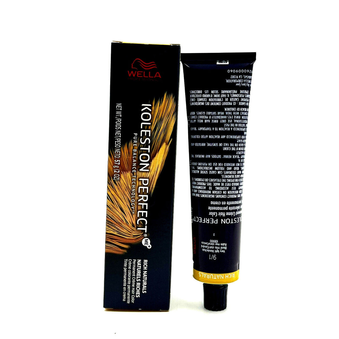 Wella Koleston Perfect Rich Naturals 9/1 Very Light Blonde/Ash Perm Creme 2 oz