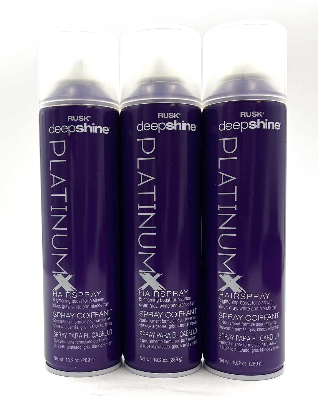 Rusk Deepshine PlatinumX Hairspray, 10 oz-3 Pack