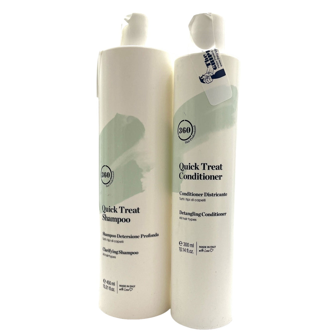 360 Quick Treat Clarifying Shampoo 15.21 fl.oz & Conditioner 10.14 fl.oz All Hair Types