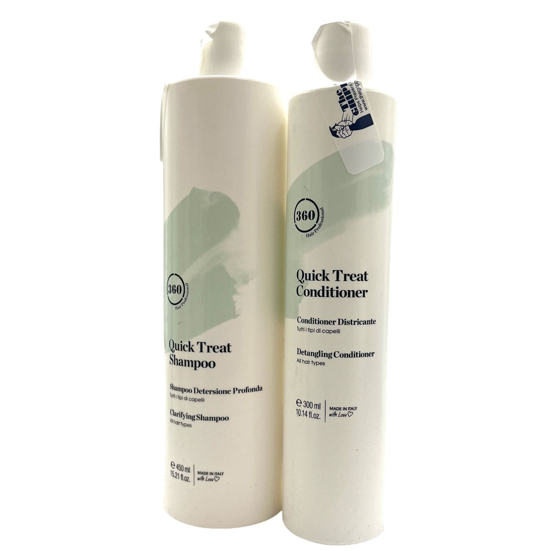 360 Quick Treat Clarifying Shampoo 15.21 fl.oz &amp; Conditioner 10.14 fl.oz All Hair Types