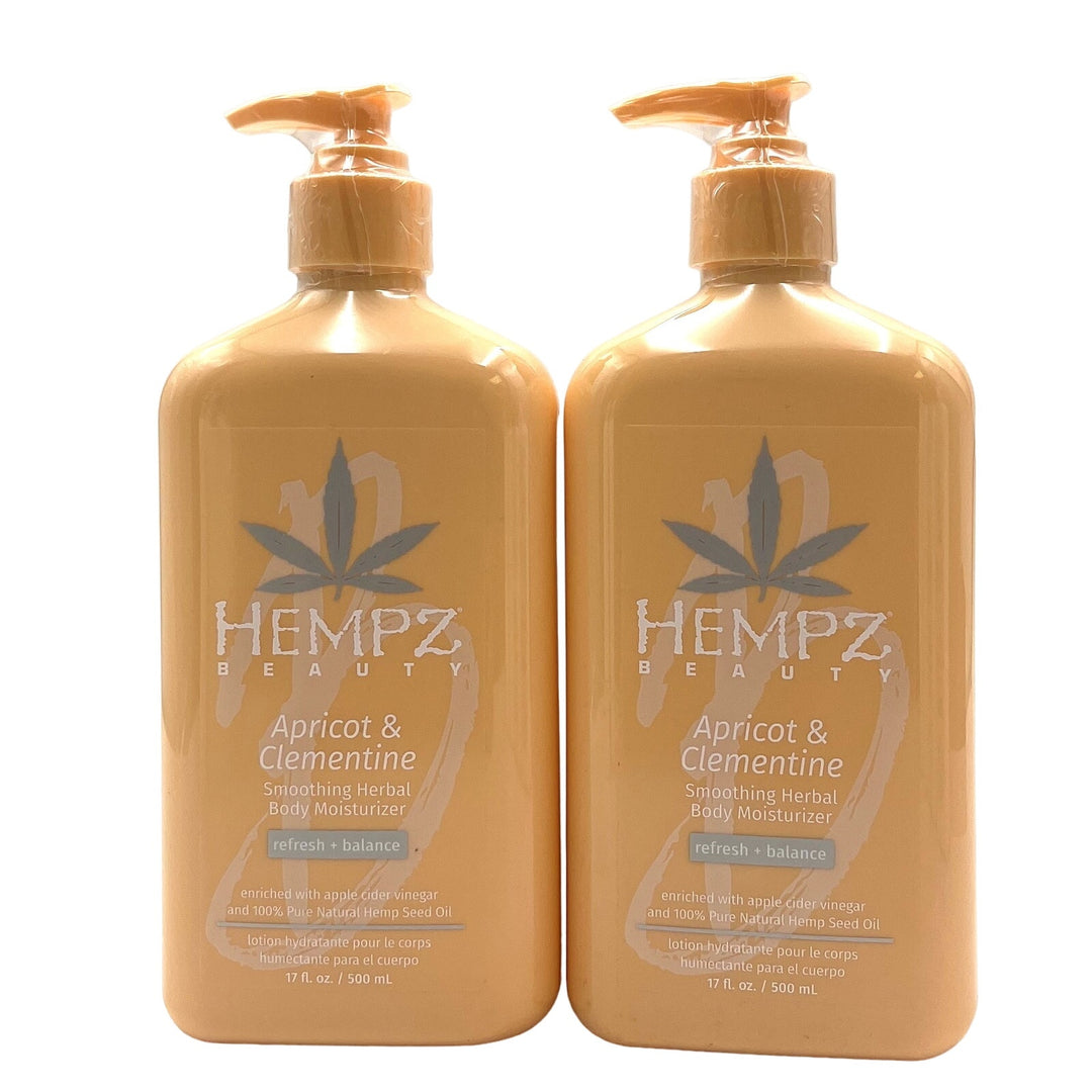 Hempz Apricot & Clementine Smoothing Herbal Body Moisturizer 17 fl.oz-2 Pack