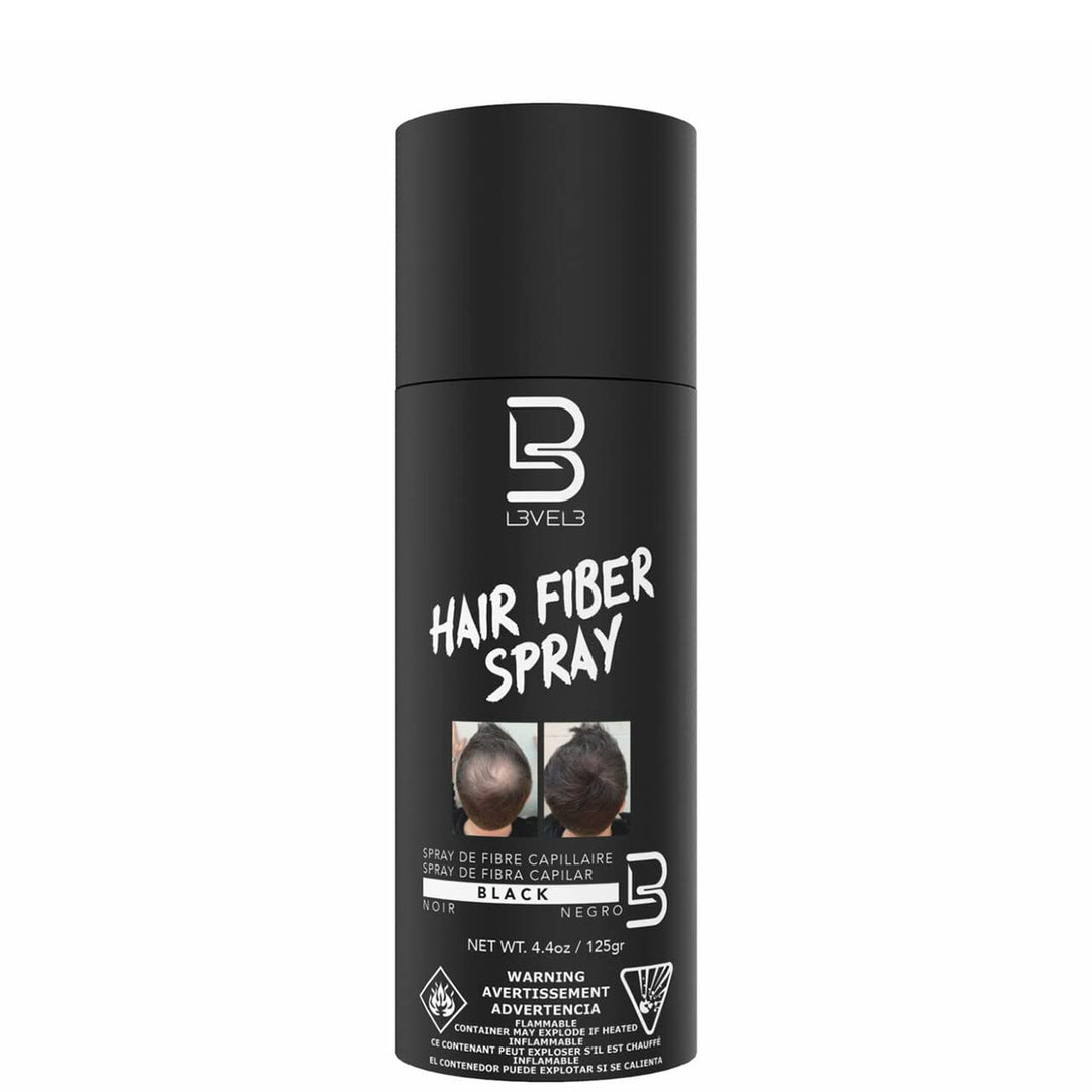 L3VEL3 Black Hair Fiber Spray, 4.4 oz