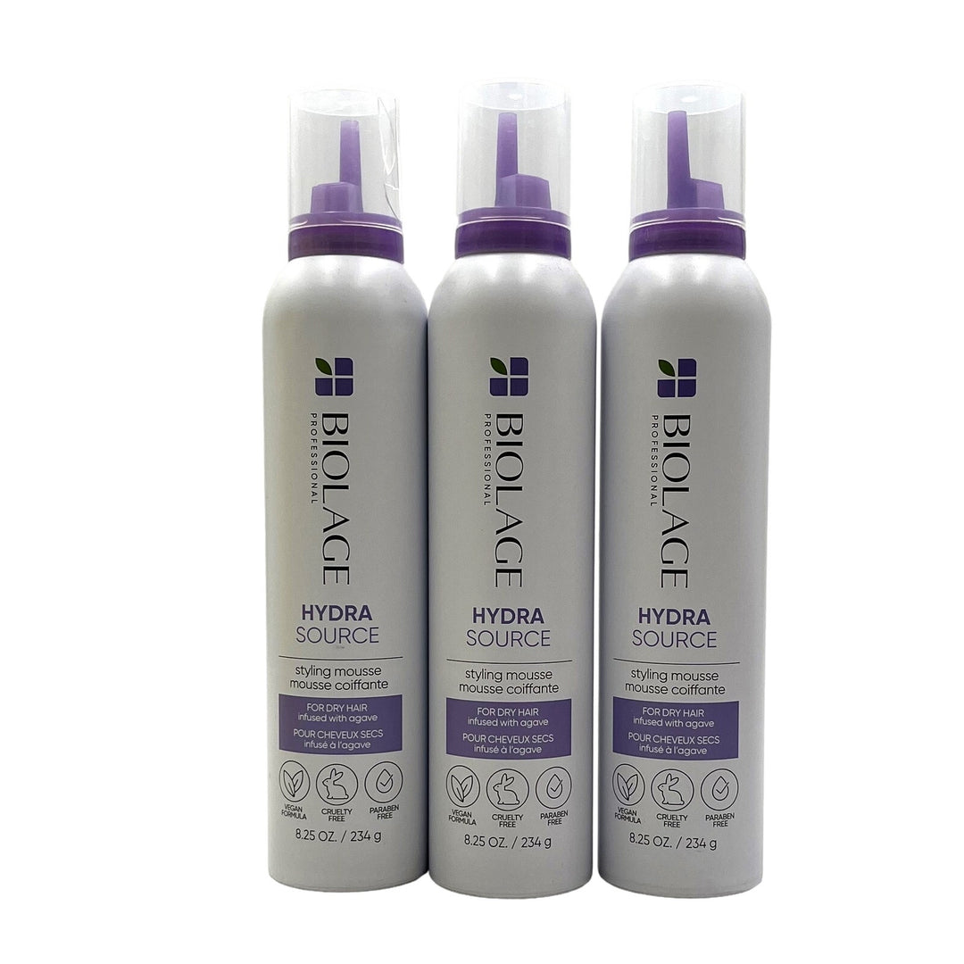 Biolage HydraSource Styling Mousse For Dry Hair 8.25 oz-3 Pack