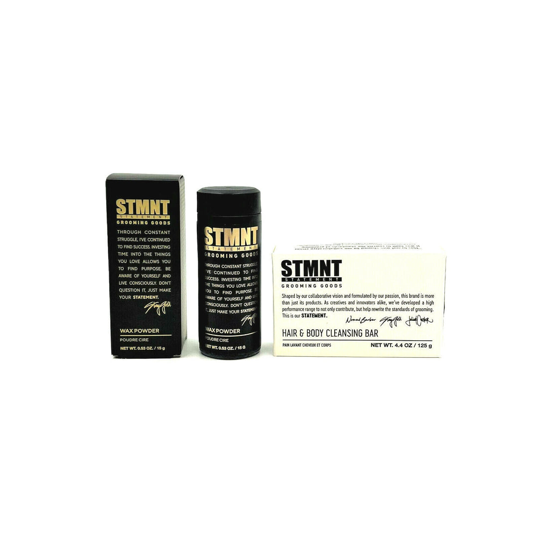 STMNT Grooming Goods Wax Powder 0.53 oz & Cleansing Bar 4.4 oz