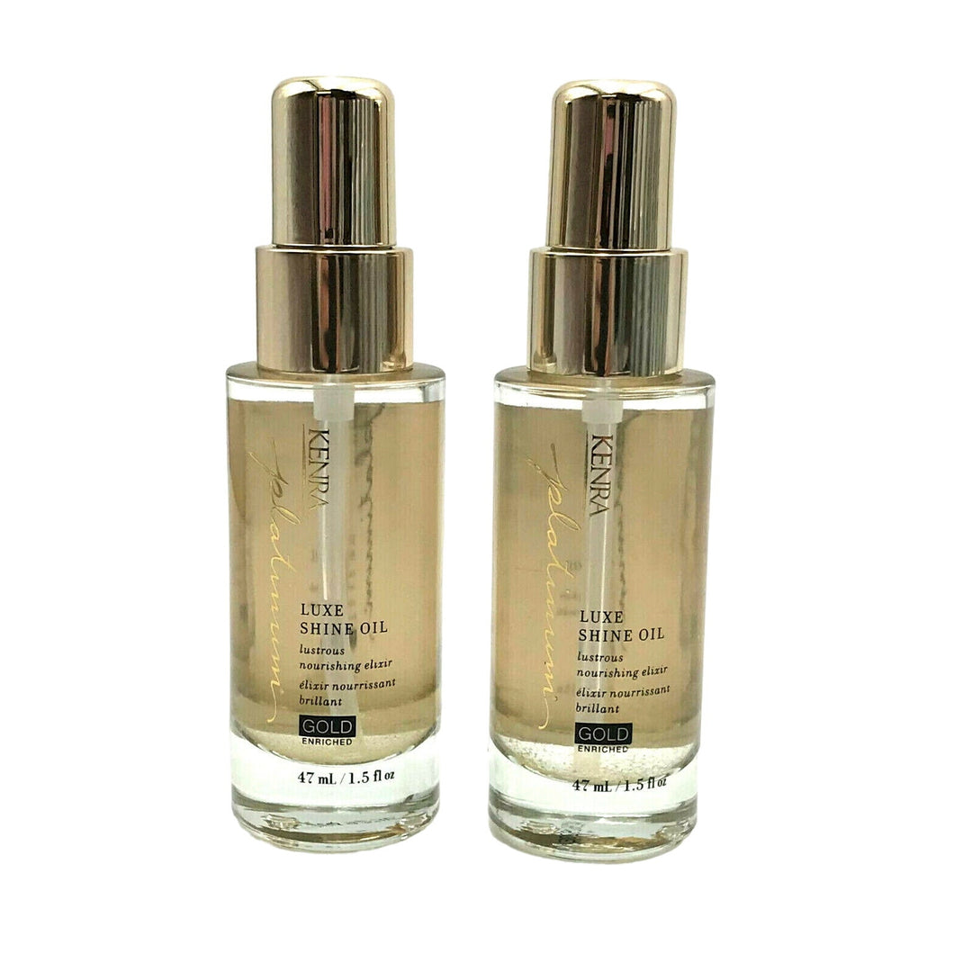 Kenra Platinum Luxe Shine Oil Lustrous Nourishing Exlixir 1.5 oz-2 Pack