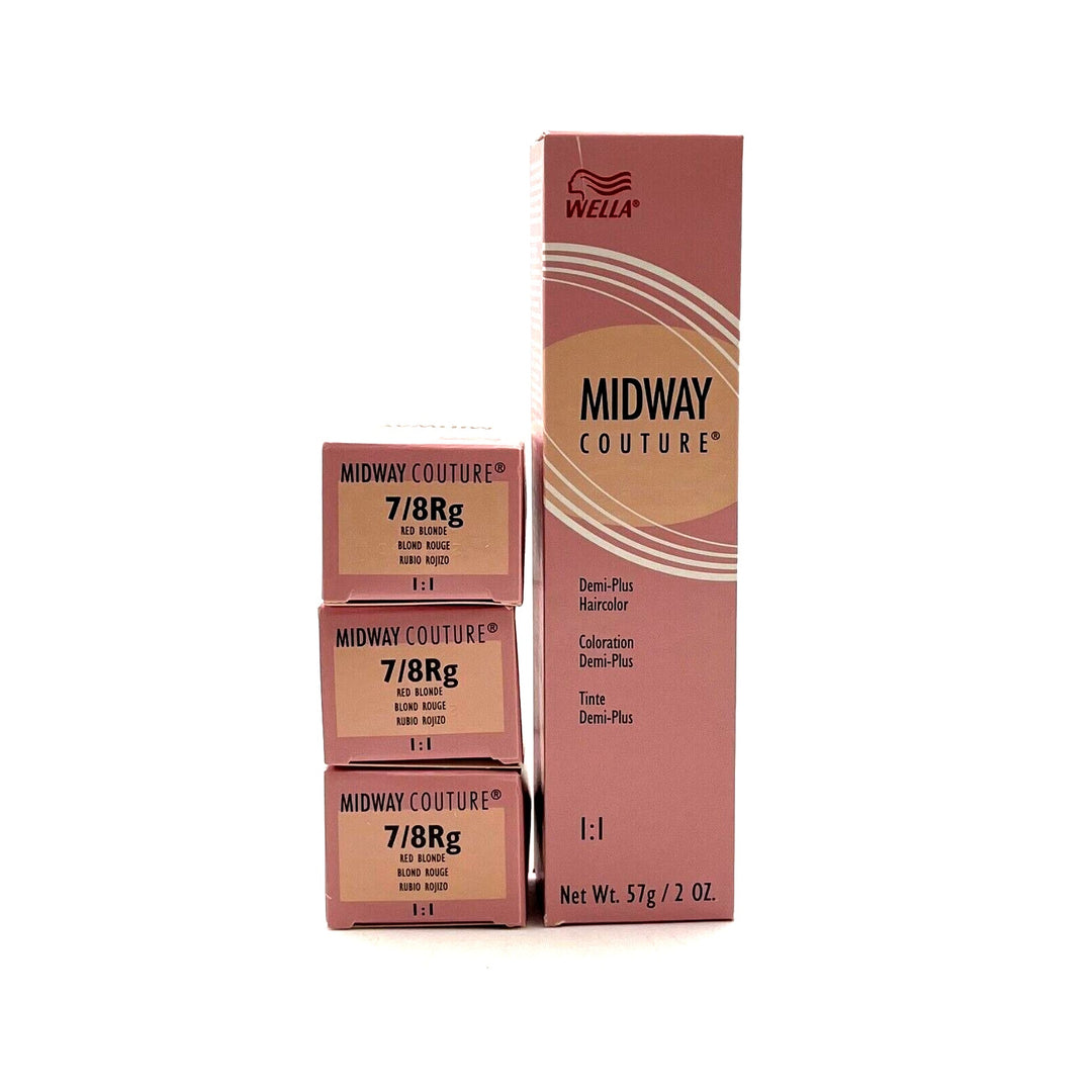 Wella Midway Couture Demi-Plus Haircolor 7/8Rg Red Blonde 2 oz-3 Pack