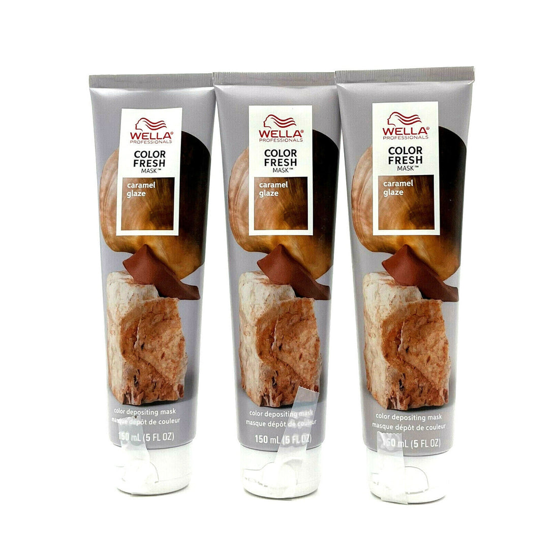 Wella Color Fresh Color Depositiong Mask Caramel Glaze 5 oz-3 Pack