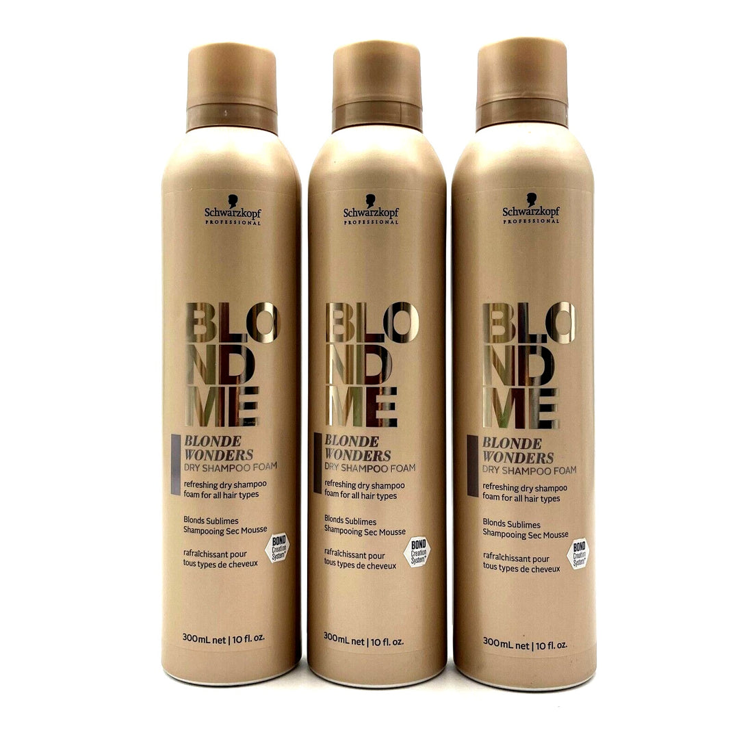 Schwarzkopf BlondMe Blonde Wonders Dry Shampoo Foam 10 oz-3 Pack