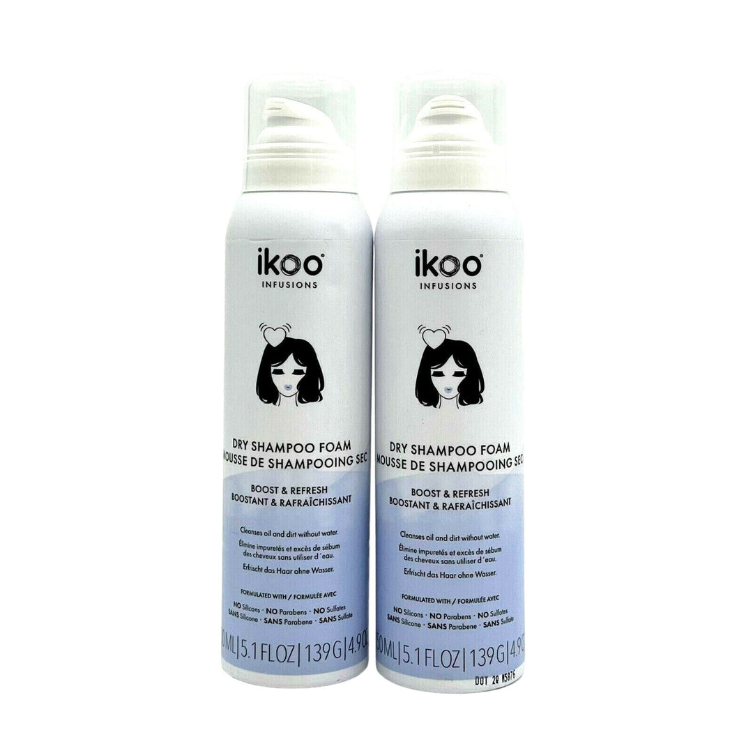 Ikoo Infusions Dry Shampoo Foam Boost & Refresh 5.1 oz-Pack of 2