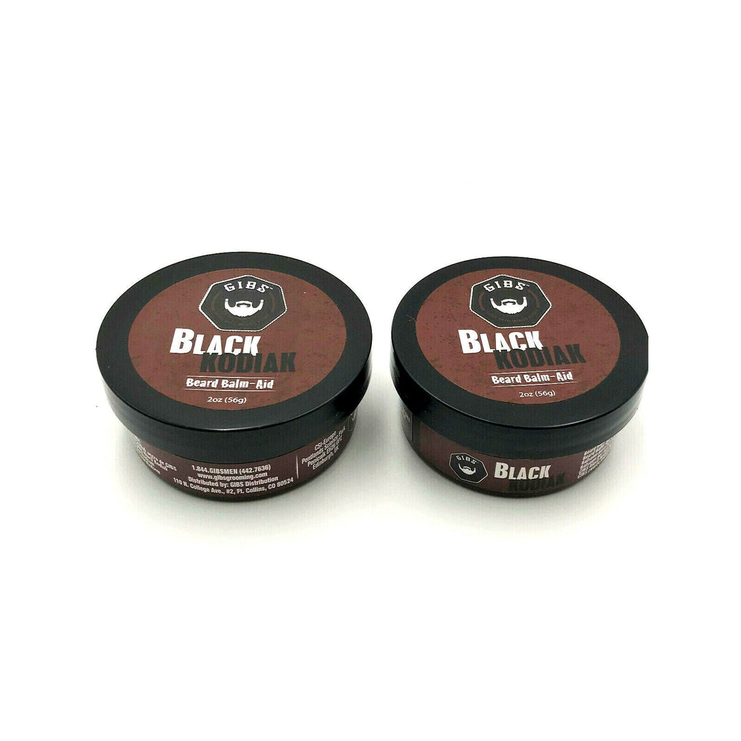 GIBS Grooming Black Kodiak Beard Balm Aid 2 oz-2 Pack