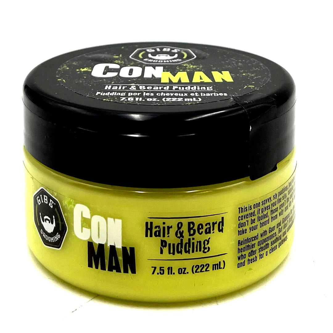 GIBS ConMan Hair & Beard Pudding 7.5 oz-Unsealed