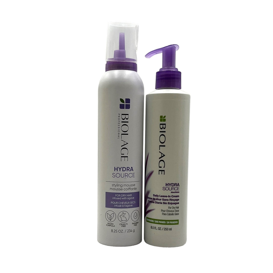 Biolage HydraSource Daily Leave-In Cream 8.5 fl.oz & Styling Mousse 8.25 oz