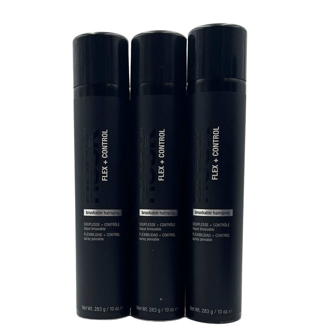 Rusk Flex + Control Brushable Hairspray 10 oz-3 Pack