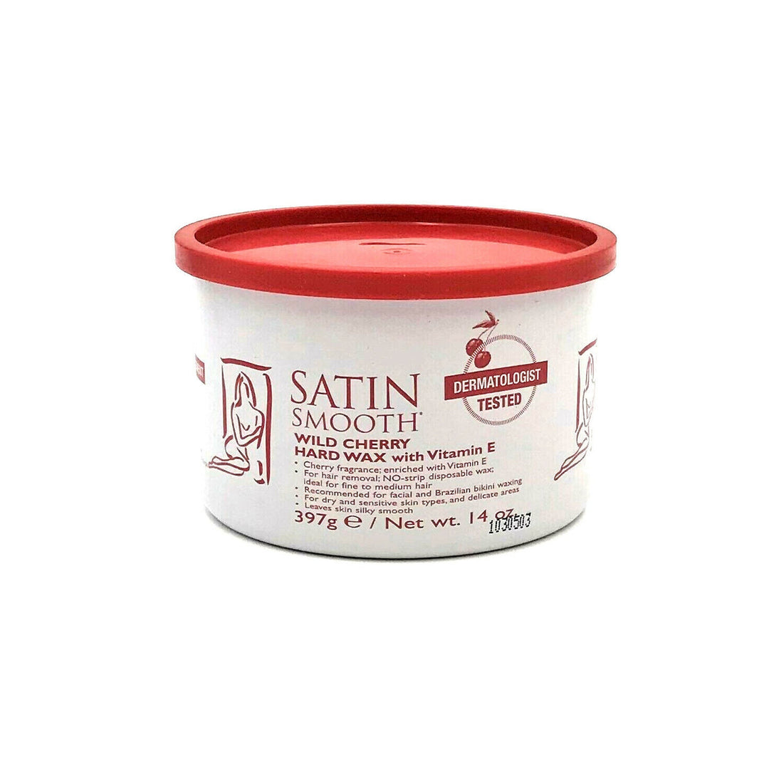 Satin Smooth Wild Cherry Hard Wax With Vitamin E For Fine To Medium Hair 14 oz