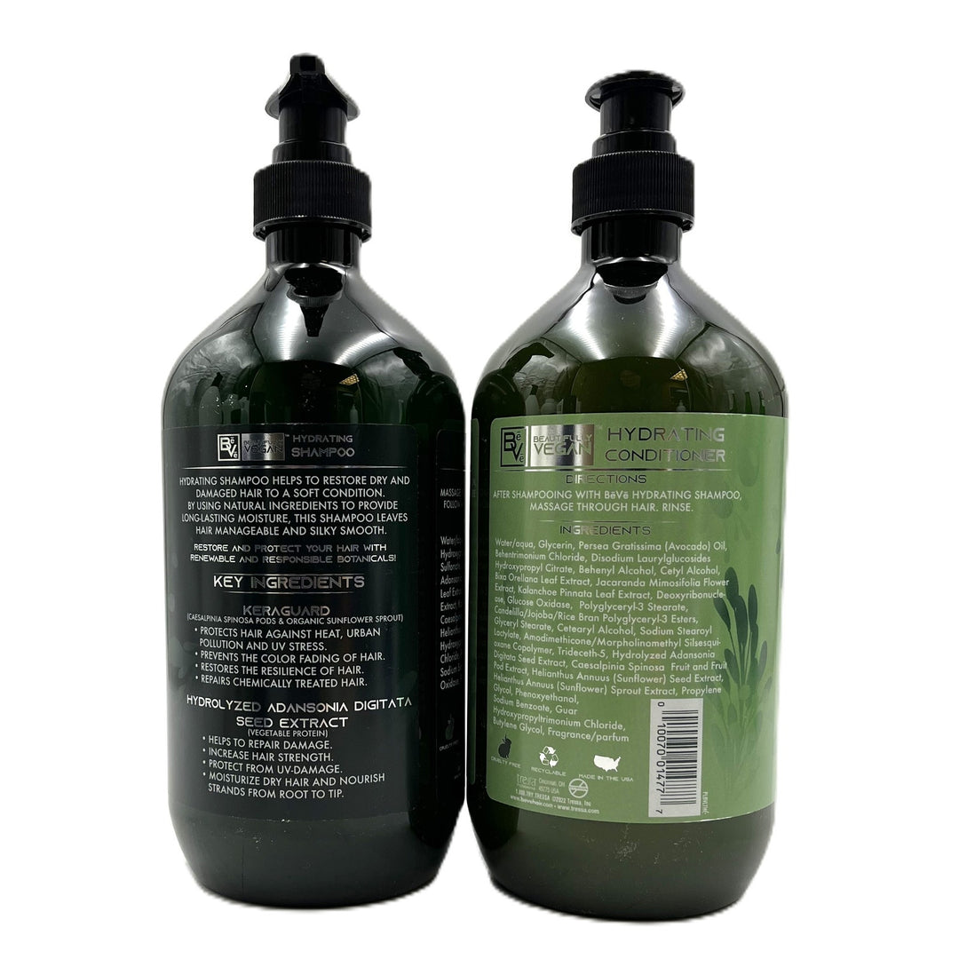 BeVe Beautifully Vegan Hydrating Shampoo & Conditioner For Dry Hair &Scalp 33.8 fl.oz Duo
