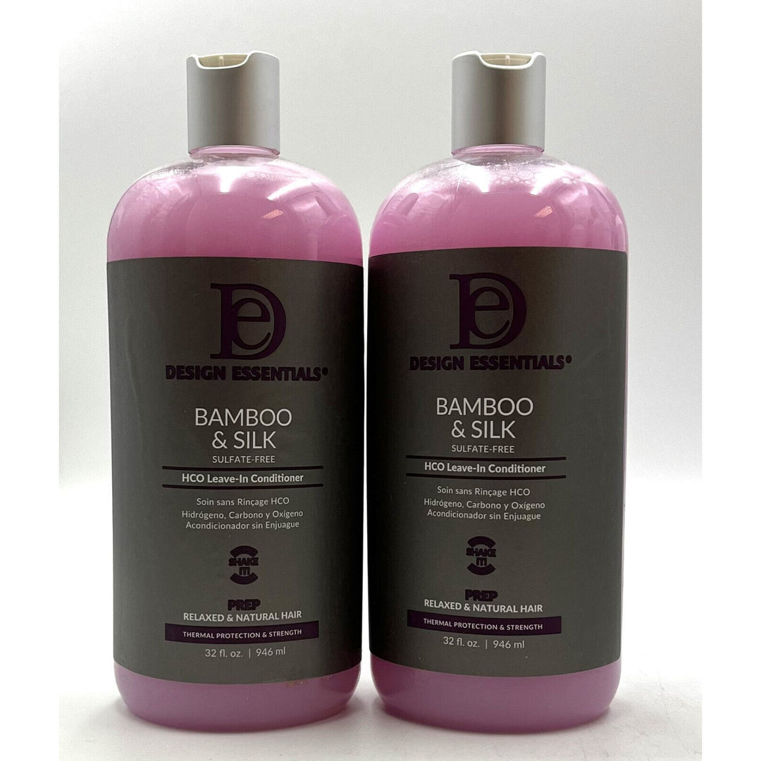 Design Essentials Bamboo & Silk HCO Leave-In Conditioner 32 fl oz-2 Pack