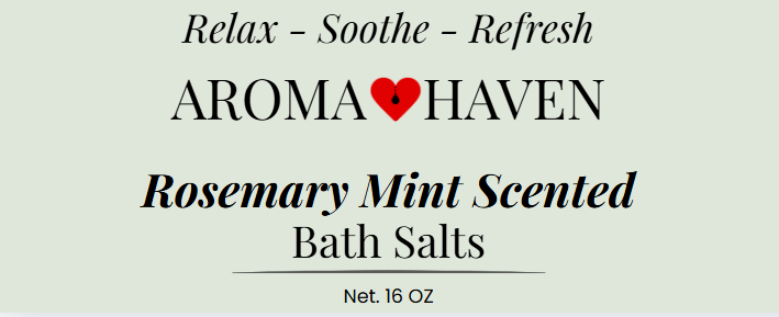 Aroma Haven Rosemary Mint Scented Bath Salts 16 oz - 2 Pack
